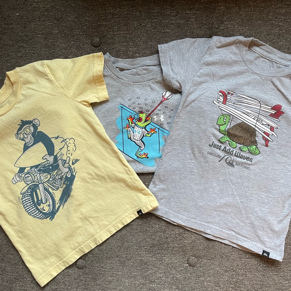 Quicksilver and under Armour T-shirts size 4T